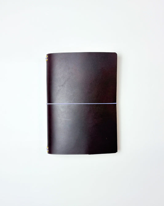 Leather Notebook Cover in Burdeos