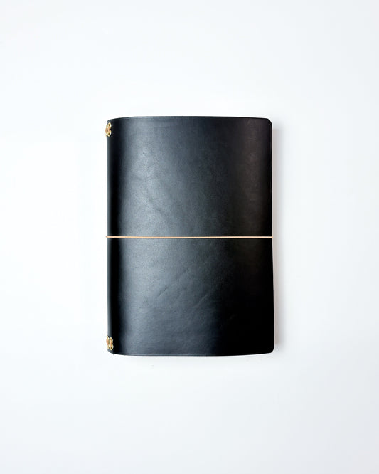 Leather Notebook Cover in Black