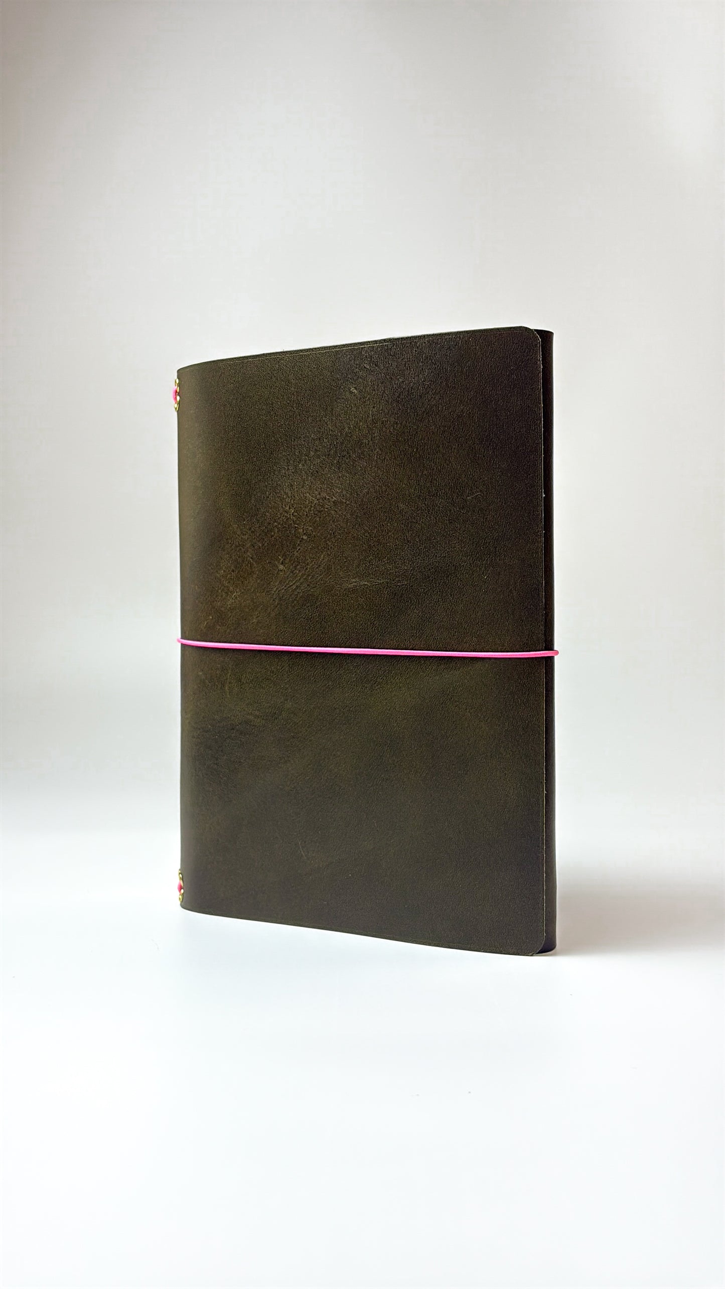Leather Notebook Cover in Olive