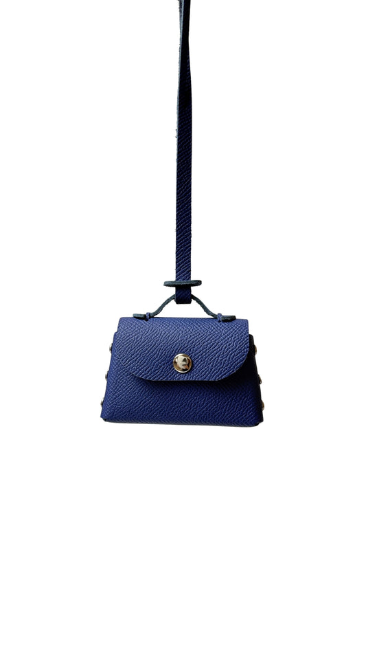 Sumi 8 charm in Blue Abysse Epsom leather