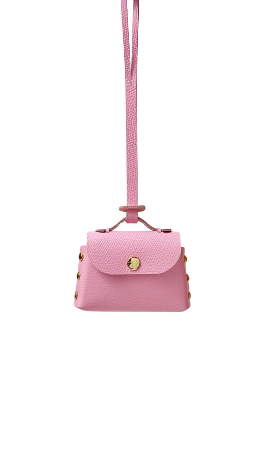 Sumi 8 charm in Pink Epsom leather